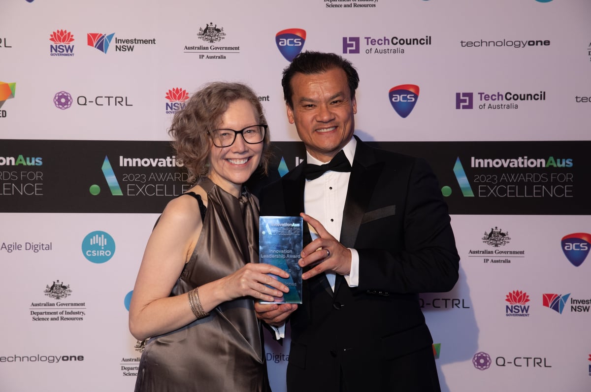 Dr Sarah Jones with The Hon. Anoulack Chanthivong